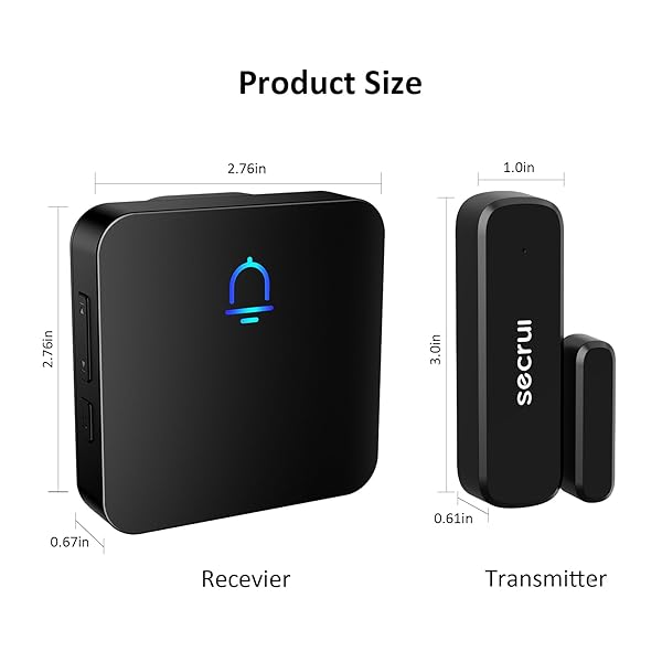 SECRUI Door Chime, Wireless Door Chimes When Door Open Entry for Business Home Office Store Door Ringer Alert Buzzer Alarm Door Ringer for Opening - Image 6