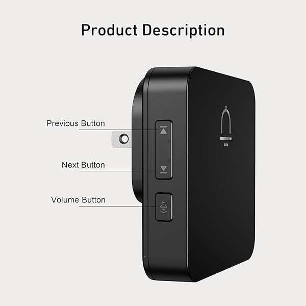 SECRUI Doorbell, 2 Button Wireless Doorbell with 1000ft Range, Adjustable Volume, Waterproof Design, Hassle-Free Installation, 32 Melodies, Black - Image 7