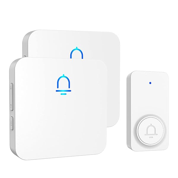 SECRUI Doorbell, 2 Receiver Wireless Doorbell with 1000ft Range, Adjustable Volume, Waterproof Design, Hassle-Free Installation, 32 Melodies, White