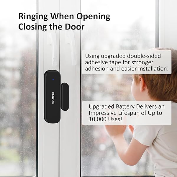 SECRUI Wireless Door Chimes When Entry for Business Home Office Store (500ft Range 32 Chimes Adjustable Volume) Door Open Ringer Alert Buzzer Alarm - - Image 2