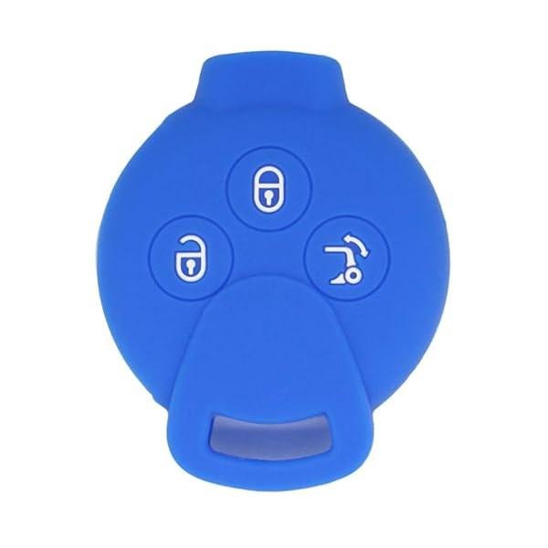 SEGADEN Deep Blue Silicone Key Fob Cover for Mercedes Benz Smart Fortwo - 3 Button Remote Protector Case
