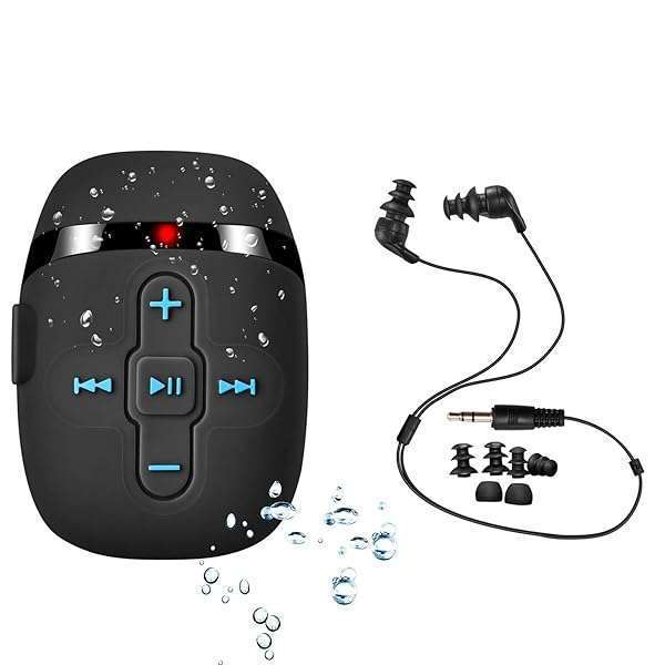 SEWOBYE Waterproof MP3 Player for Swimming & Running | Underwater Headphones with Shuffle Feature