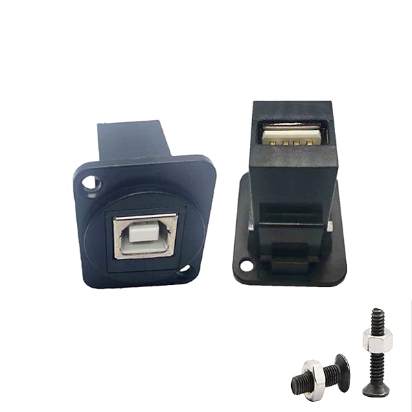 SHANFEILU SHANFEILU USB 2.0 D Panel Mount Connector: Solderless USB B to A Adapter for Easy Data Transfer