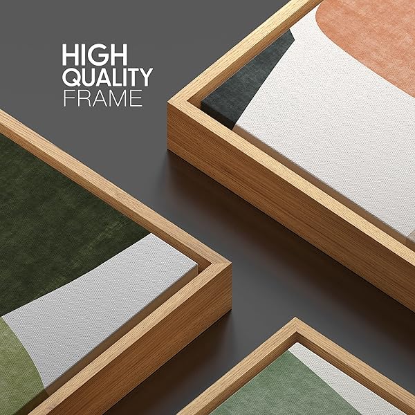 SIGNWIN Framed Canvas Print Trio of Multicolored Transparent Ovals Abstract Art for Living Room Bedroom Office 16x24x3 Natural - Image 5