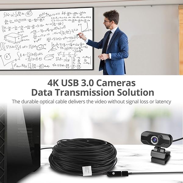 SIIG 164ft USB 3.0 Extension Cable Type A Male to Female AOC Active Optical 5Gbps UASP Not Compatible with USB 2.0 and 1.1 Devices - Image 4