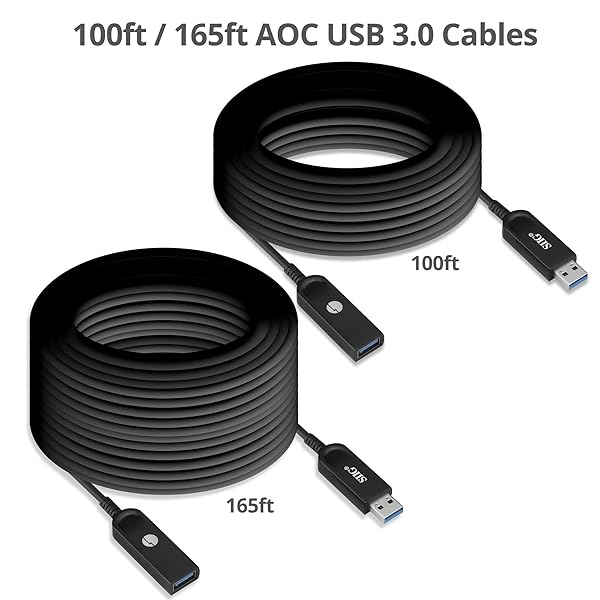 SIIG 164ft USB 3.0 Extension Cable Type A Male to Female AOC Active Optical 5Gbps UASP Not Compatible with USB 2.0 and 1.1 Devices - Image 8