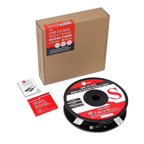 SIIG 164ft USB 3.0 Extension Cable Type A Male to Female AOC Active Optical 5Gbps UASP Not Compatible with USB 2.0 and 1.1 Devices - Image 9