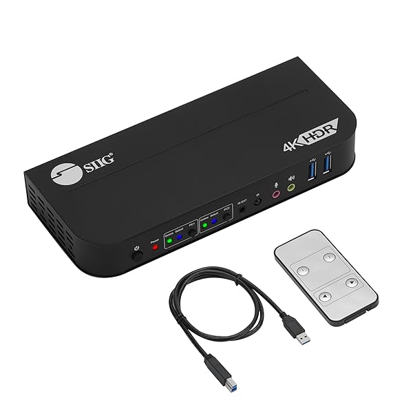 SIIG 2-Port 4K KVM Switch HDMI with Remote Control - USB 3.2, EDID Bypass, Windows & Mac Compatible - Image 3