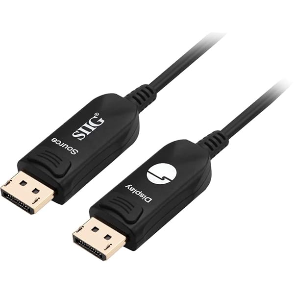 SIIG Fiber Optical DisplayPort to DisplayPort Cable 4K 60Hz YUV 4:4:4 49 ft High Speed Connection for Gaming and Streaming