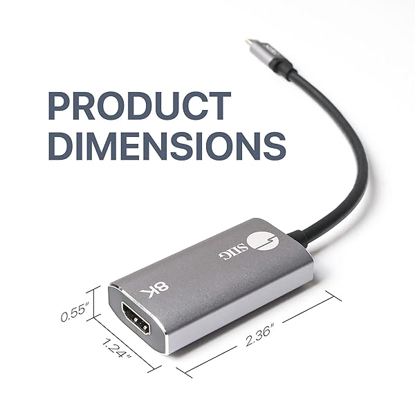 SIIG Type C to HDMI Adapter 8K - USB-C to HDMI 60Hz/120Hz, Thunderbolt 3 Compatible for Monitors & TVs - Image 8