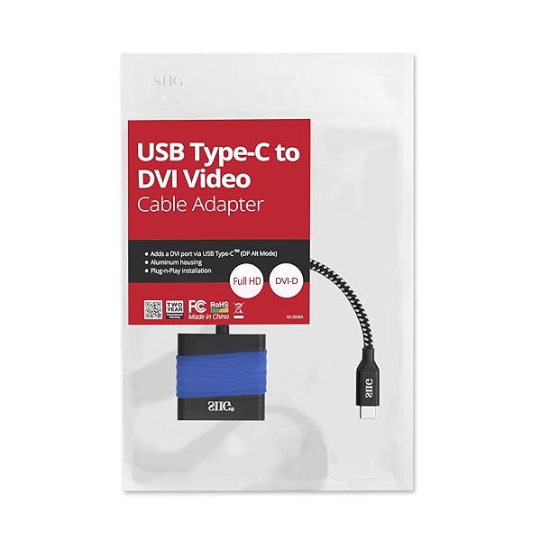 SIIG USB Type C to DVI Adapter - Thunderbolt 3 Compatible for MacBook Pro & Chromebook Pixel - Image 8