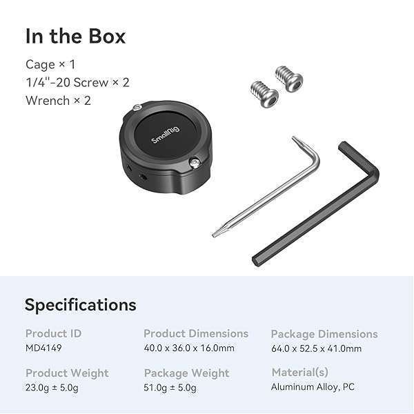 "SMALLRIG AirTag Camera Cage Adapter - Dual 1/4"-20 Mount for Camera Plates (MD4149)" - Image 9