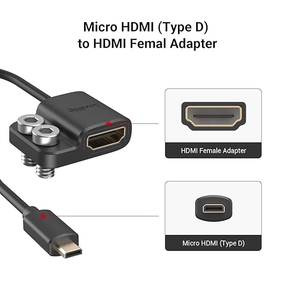 SMALLRIG Ultra Slim 4K Adapter Cable: Micro to Full-Sized Ports for Sony A7 Series & Fujifilm X-T2/T3 - 4K@60Hz - Image 3