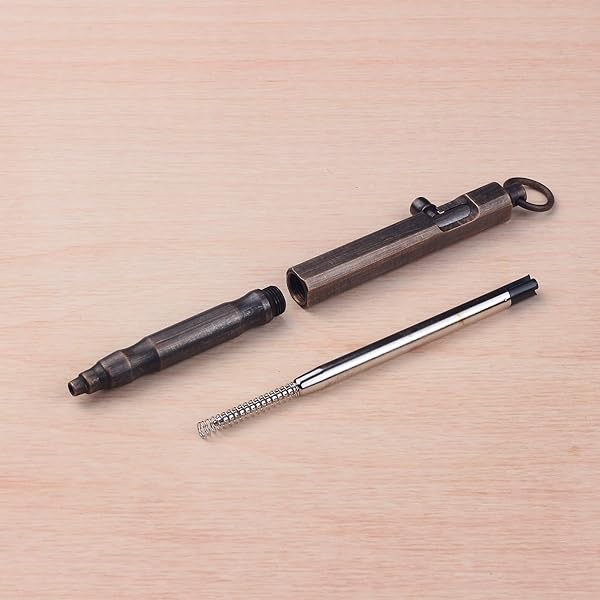 SMOOTHERPRO Solid Brass Bolt Action Pen for Tremors & Arthritis - Stylish EDC Pocket Tool in Natural Finish (BR630) - Image 4
