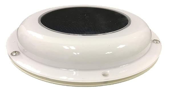 SOLATEK Solar Ventilation Fan with Battery for Boat Yacht Camper Home White Efficient Cooling Solution