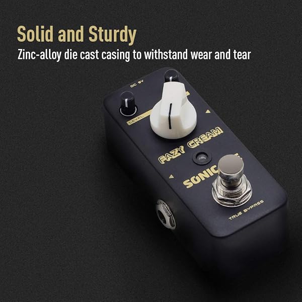 SONICAKE Fuzz Guitar Effect Pedal - Vintage Mini Muff Sound, True Bypass for Electric Guitar | Fazy Cream - Image 7