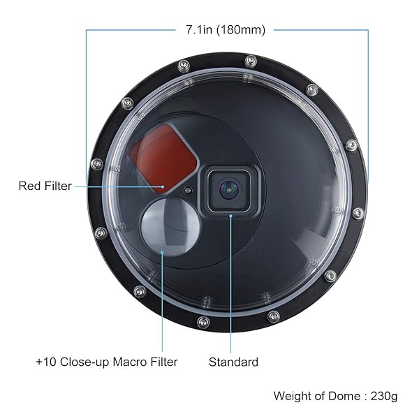 SOONSUN Dome Port for GoPro Hero 8: 147ft Waterproof Housing with Red Filter & Macro Lens for Stunning Underwater Photography - Image 4