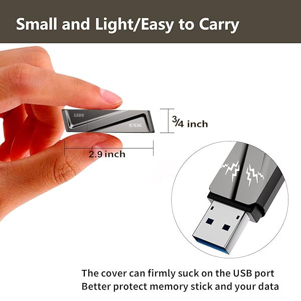 SSK 128GB USB Flash Drive - 550MB/s USB 3.2 Gen2 with USB-C Adapter for Fast Transfers on MacBook, Smartphones & More - Image 4