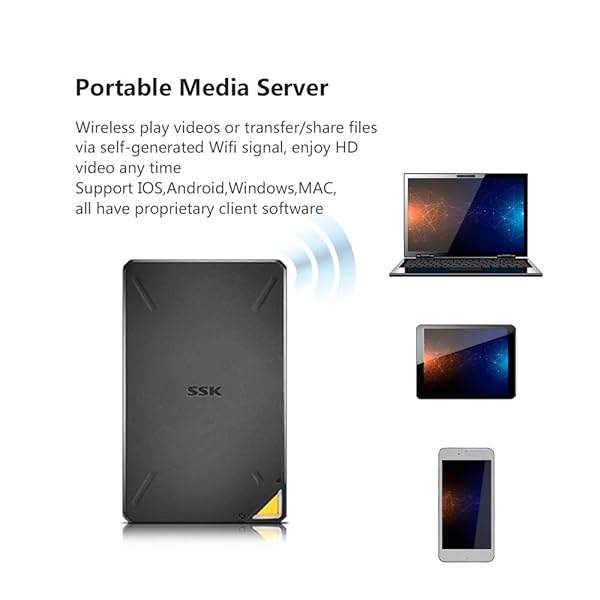 SSK 1TB Wireless Portable NAS: Travel-Friendly Cloud Storage with Auto-Backup & SD Card Reader for iPhone, iPad & Laptops - Image 6