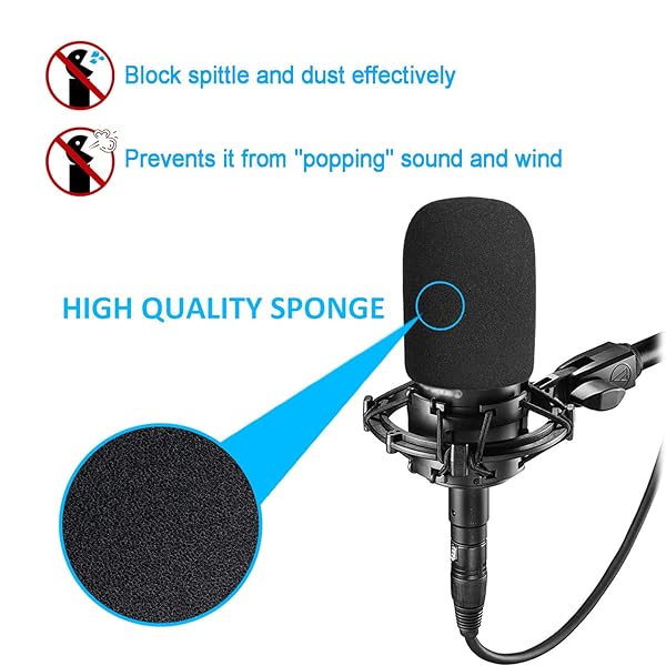 SUNMON AT2035 Windscreen Cover Mic Pop Filter Foam for Audio Technica AT2035 Microphone for Clear Sound Quality - Image 4