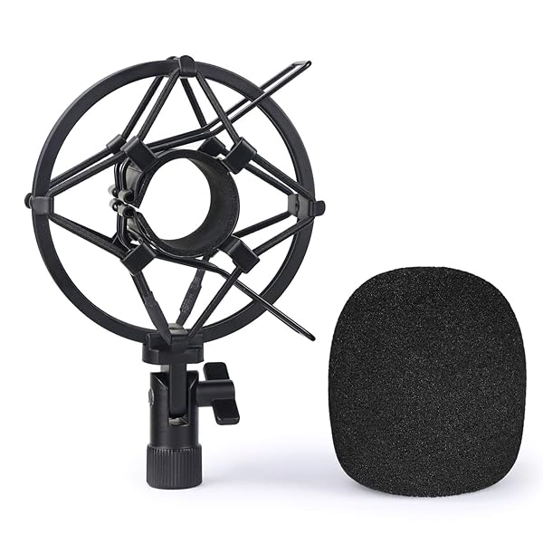 SUNMON Q2U Microphone Shock Mount Holder with Foam Windscreen for Vibration and Noise Absorption Compatible with Samson Q2U Mic - Image 2