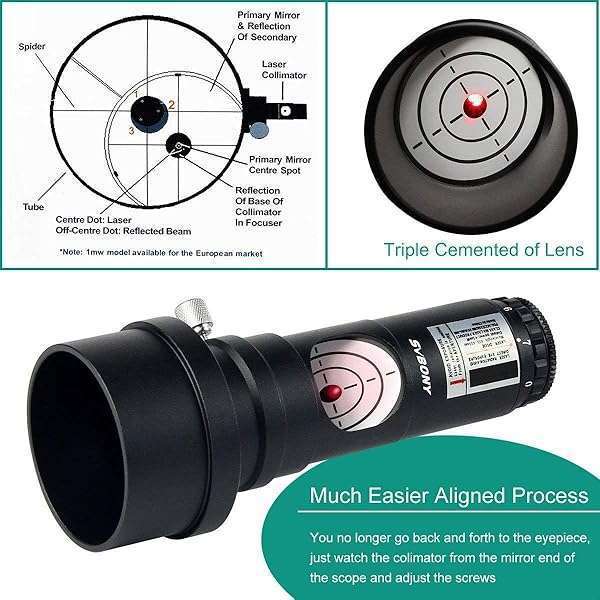 "SVBONY Red Laser Collimator for Newtonian Telescopes - 1.25" with 7 Bright Levels & 2" Adapter for Perfect Alignment" - Image 5