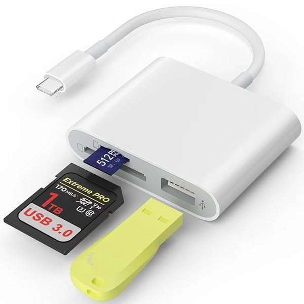 SZHAIYIJIN USB C SD Card Reader: High-Speed Adapter for iPhone 15 Pro Max, Mac, iPad Pro & Android Devices