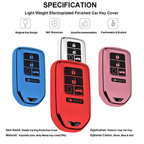 SZJYLTC Blue 5 Button Smart Key Fob Case Cover for Honda Accord Civic Pilot CR-V HRV 2019 - Image 6
