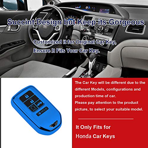 SZJYLTC Blue 5 Button Smart Key Fob Case Cover for Honda Accord Civic Pilot CR-V HRV 2019 - Image 7