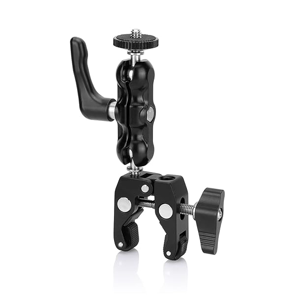 SZRIG Multi-Functional Ballhead Clamp Magic Arm Adapter - Robust Central Lock Knob (Black)
