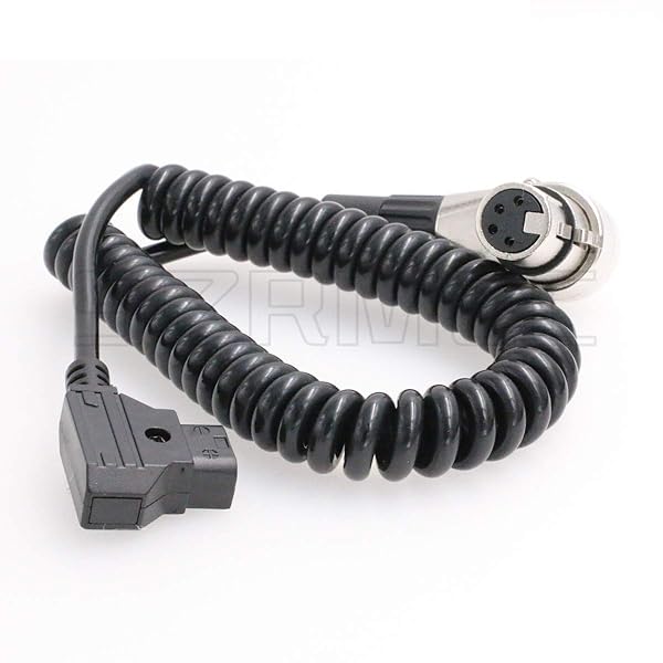 SZRMCC D-tap to XLR 4 Pin Female Coiled Power Cable for DSLR Camcorder LED Flash Light ARRI Alexa Camera Monitor