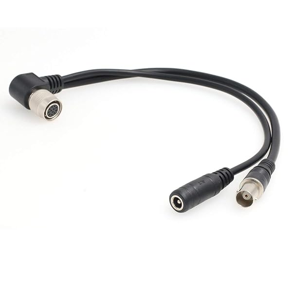 SZRMCC Female BNC and DC 5.5mm x 2.1mm to Hirose 12 Pin Y Split Video Power Cable for Sony Industrial Camera