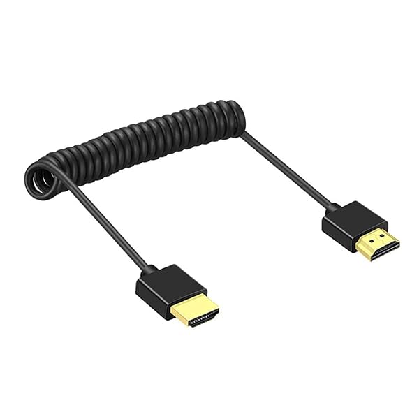 SZRMCC High Speed 4K 2.0 60P Coiled HDMI Cable for Z Cam E2 Tablet Sony Canon DSLR Camera ATOMOS Portkeys Monitor