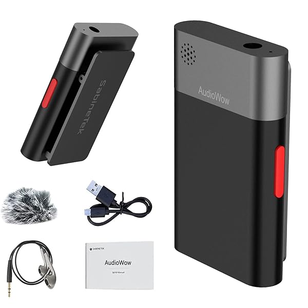 SabineTek AudioWow Bluetooth Lapel Mic: Compact Wireless Lavalier for Vloggers & Video Recording