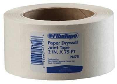 FibaTape "Saint Gobain FDW6620-U Professional Paper Joint Drywall Tape - 75' x 2" - Durable White Tape for Seamless Finishing"