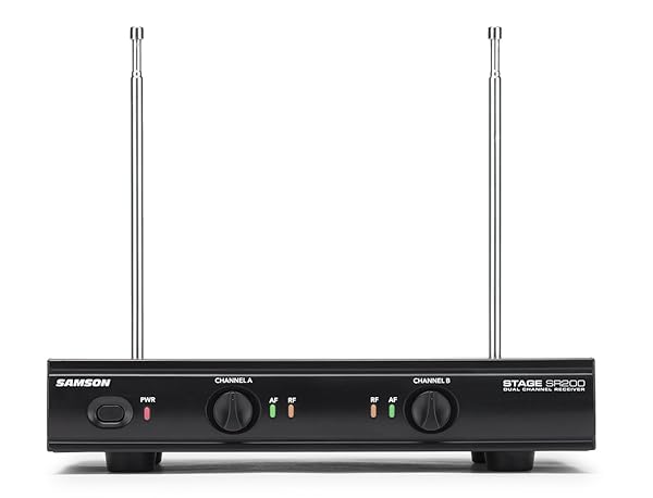 SamsOn Stage 200 Dual Channel Wireless System with Two Q6 Dynamic Microphones Black - Image 6