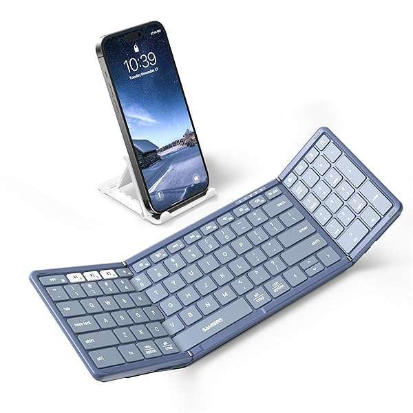 Buy Samsers Foldable Bluetooth Keyboard: Full-Size Wireless, Portable for iOS, Android, Windows & Mac - Supports 3 Devices (BT5.1)
