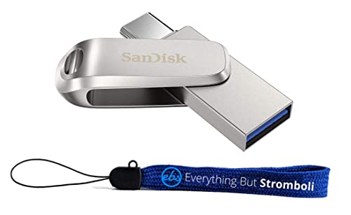 SanDisk 256GB Ultra Dual Drive Luxe USB 3.1 for Acer 2-in-1 Laptops & Chromebooks - Bundle with Lanyard