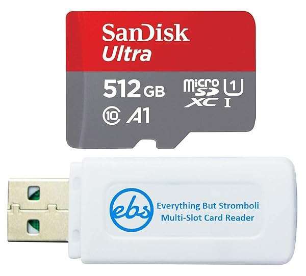Everything But Stromboli SanDisk 512GB Micro SDXC Ultra Class 10 for Nintendo Switch OLED + Everything But Stromboli Card Reader Bundle