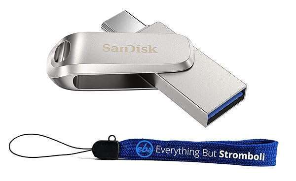 SanDisk Ultra Dual Drive Luxe 32GB USB-C Flash Drive - High Speed USB 3.1 with Lanyard Bundle for Smartphones & Tablets