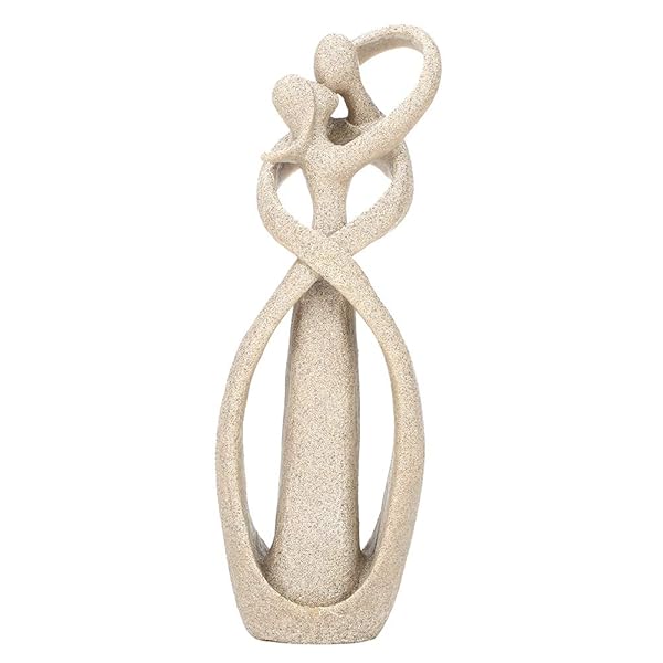 Handmade Sandstone Kiss Lovers Couple Statue Sculpture Art Craft for Home Office Studio Decoration - Image 2