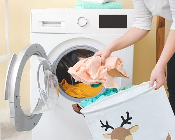 Sanjiaofen Kids Laundry Basket Deer Collapsible Hamper for Baby Room Decor Nursery Toy Organizer - Image 4