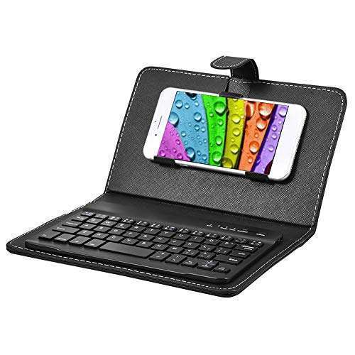 "Sanpyl Bluetooth Keyboard for Phones: Mini Foldable Keyboard with Protective Cover for 4.5"-6.8" Smartphones"