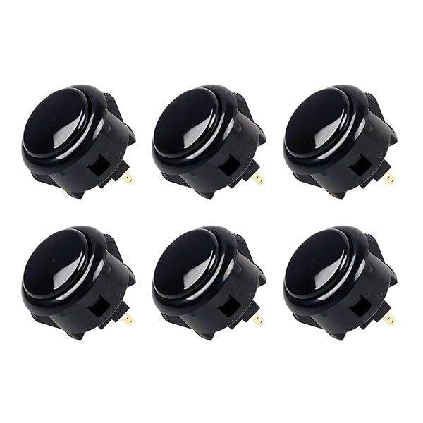 Sanwa 6 pcs OBSF-30 Original Push Button 30mm Pink for Arcade Jamma Video Game and Joystick Console Games