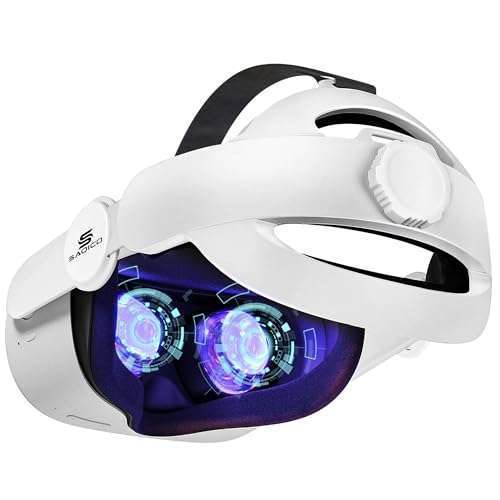 Saqico Upgrade Your Oculus Quest 2: Saqico 3-in-1 Adjustable Halo Head Strap for Ultimate Comfort & Immersion