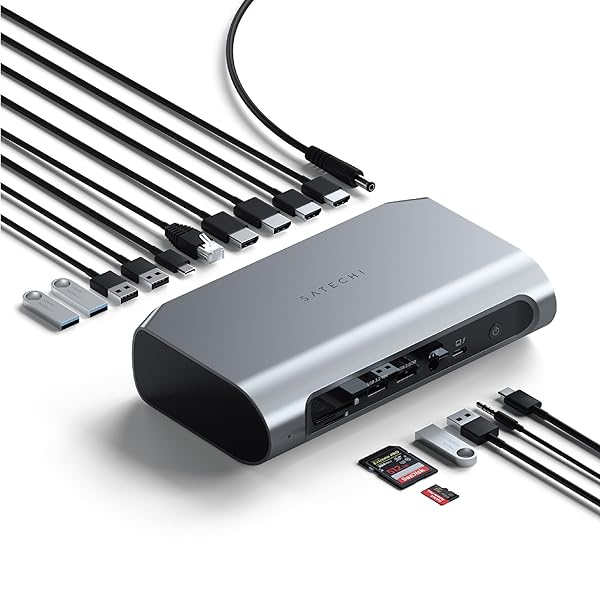 Maximize Productivity with Satechi Thunderbolt 4 Dock: 16 Ports, 4K/60Hz, 96W PD Charging for Mac & Windows - Image 4