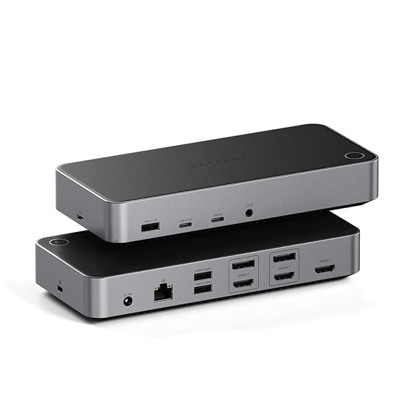 Buy Satechi Triple 4K Docking Station: 14-in-1 USB-C Hub with 100W PD, 2 DisplayPort, 3 HDMI, Gigabit Ethernet for Mac & Windows