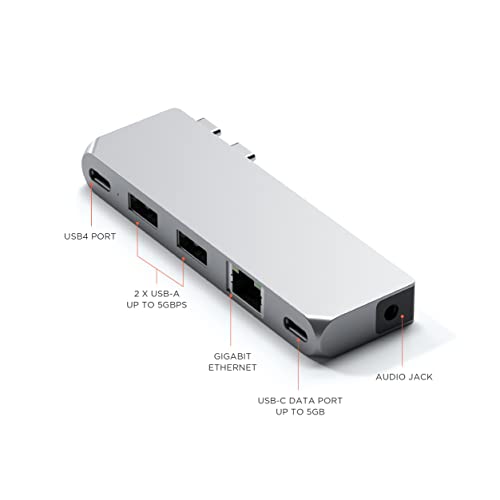 Buy Satechi USB C Hub Pro Mini: Multiport Adapter for MacBook Pro/Air M1 M2 M3 - USB4, USB-A, Ethernet, Audio Jack - Image 3