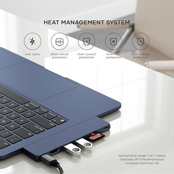 Satechi USB C Hub Pro 7-in-1 Adapter: 100W PD, 4K HDMI, USB4, for MacBook M1 M2 M3 - Midnight - Image 4