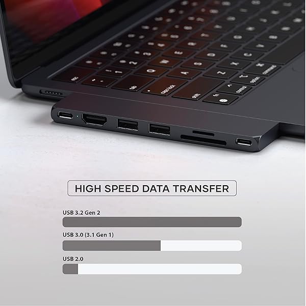 Satechi USB C Hub Pro 7-in-1 Adapter: 100W PD, 4K HDMI, USB4, for MacBook M1 M2 M3 - Midnight - Image 6